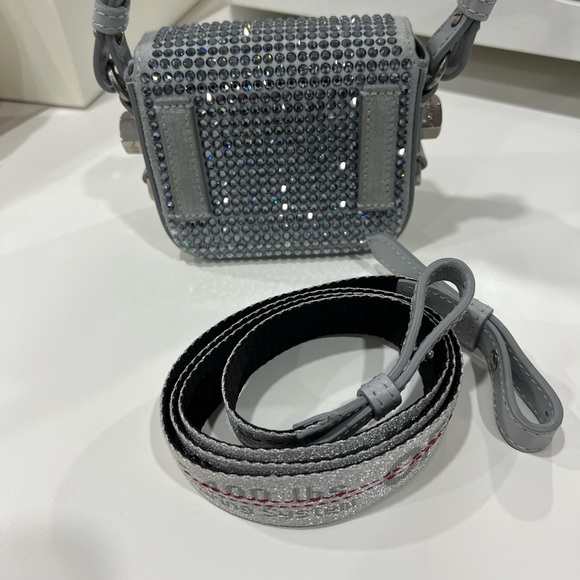 Off White Crystal Mini Flap Bag - Picture 2 of 5
